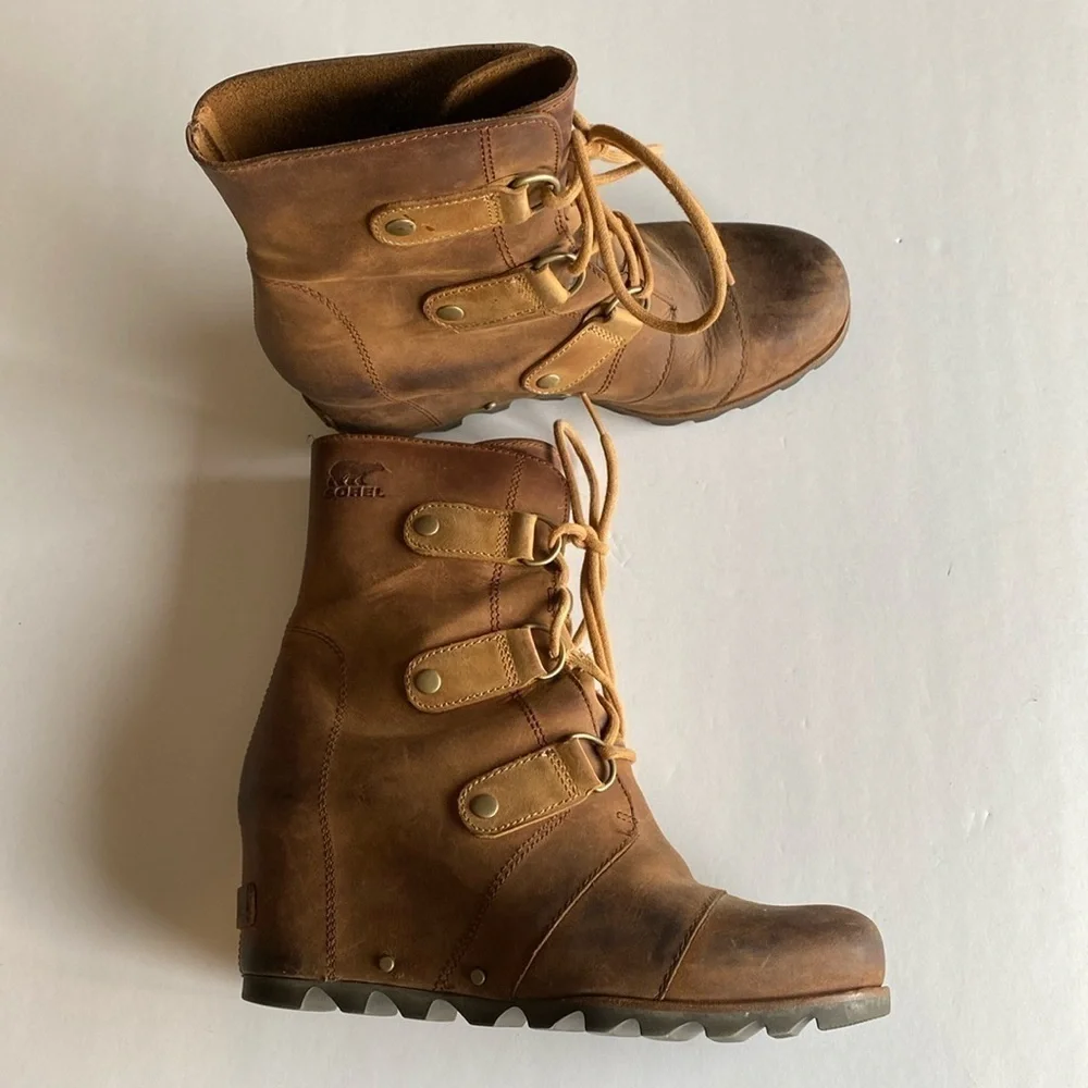 Sorel Joan of Arctic boots women’s 8.5 euro 39.5 brown leather VGUC